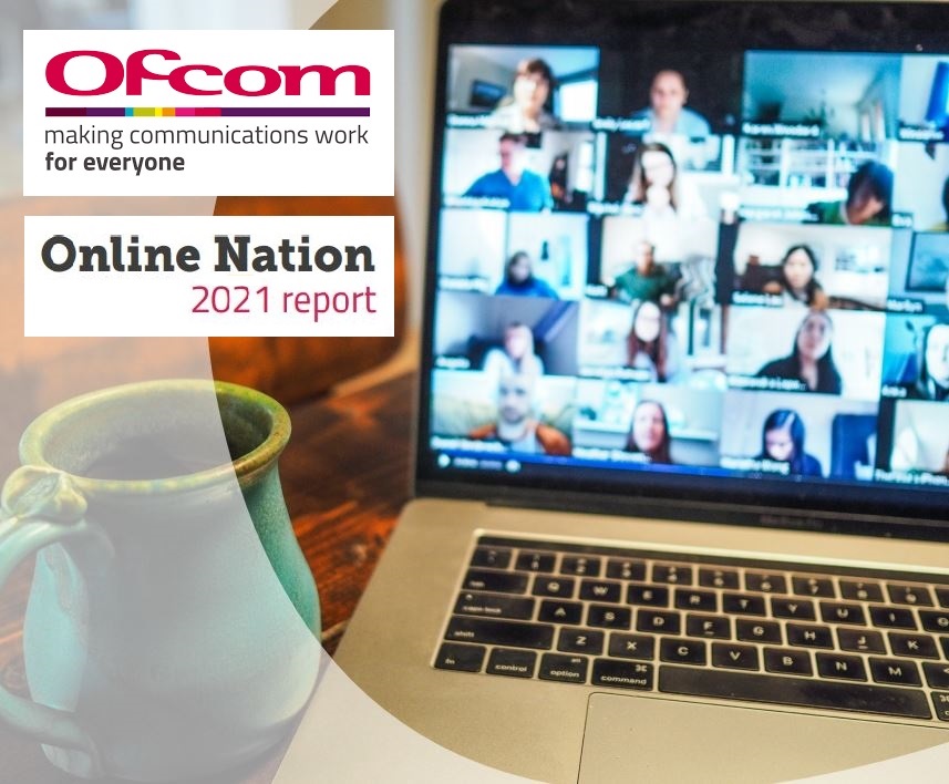Ofcom Online Nation 2021 report cover page - enlarge